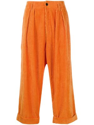Mackintosh TOKYO wide-leg cropped corduroy trousers - Orange