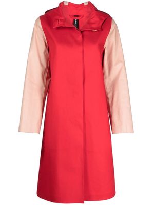 Mackintosh WATTEN colour-block hooded raincoat - Red