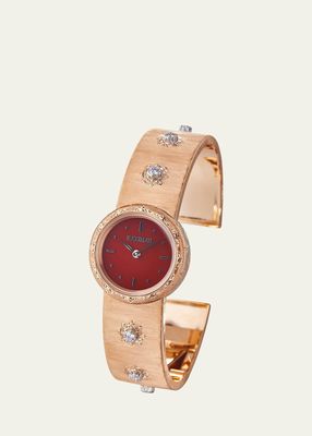 Macri 18K Yellow Gold Diamond and Agate Watch