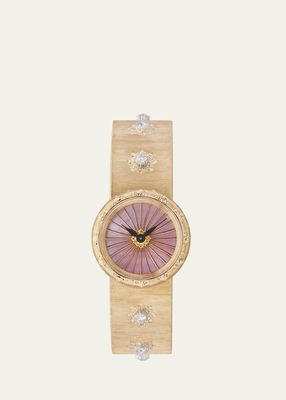 Macri Classic Yellow Gold Bracelet Watch with Diamonds