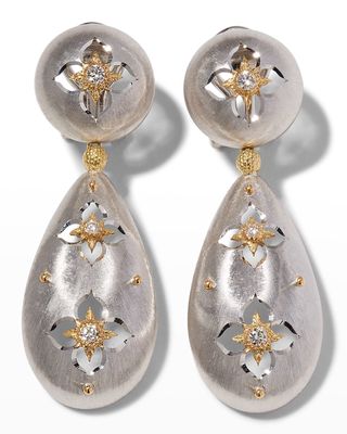 Macri Giglio 18k White & Yellow Gold Teardrop Earrings with Diamonds