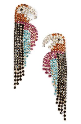 Mad Jewels Polly Parrot Rhinestone Statement Earrings in Multi