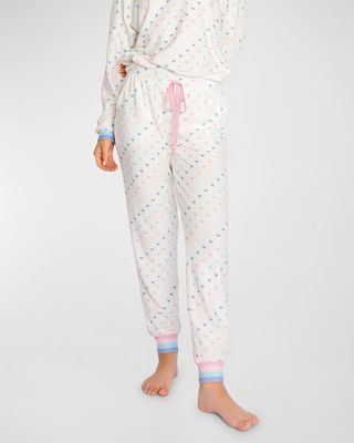 Mad Love Heart-Print Jogger Pajama Pants