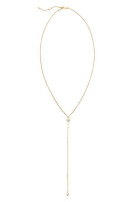 MADE BY MARY Freshwater Pearl Lariat Necklace in Gold