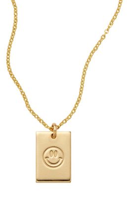 MADE BY MARY Good Vibes Daisy Pendant Necklace in Gold Smiley