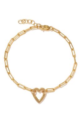 MADE BY MARY Jude Heart Pendant Bracelet in Gold 