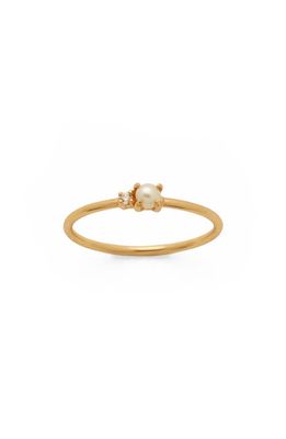 MADE BY MARY Petite Pearl Ring in Gold