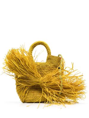 MADE FOR A WOMAN Kifafa fringed mini bag - Yellow