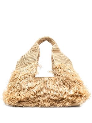 MADE FOR A WOMAN Kifafa Ieti fringed tote bag - Neutrals
