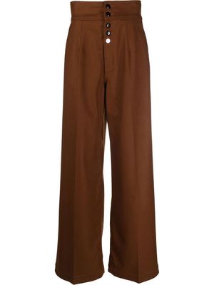 Made in Tomboy buttoned wide-leg trousers - Brown