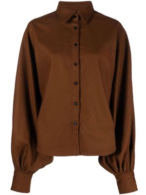 Made in Tomboy puff-sleeve tailored shirt - Brown