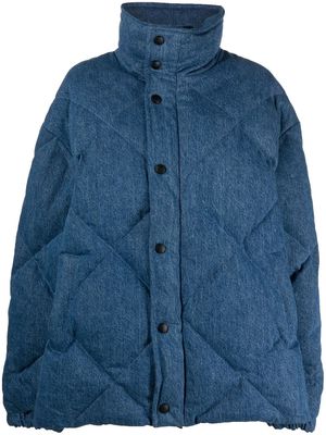 Made in Tomboy quilted denim bomber jacket - Blue