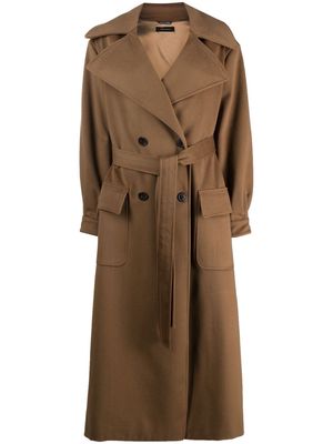 Made in Tomboy spread-collar belted trenchcoat - Brown