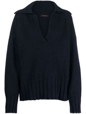 Made in Tomboy spread-collar knit jumper - Blue