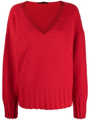Made in Tomboy V-neck virgin-wool jumper - Red