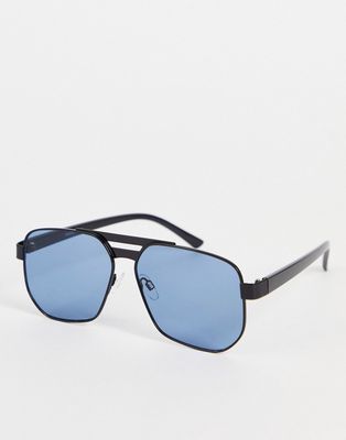 Madein angular aviator sunglasses in black