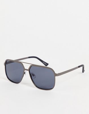 Madein aviator style sunglasses with silver lenses