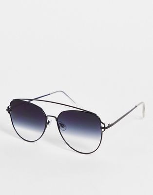 Madein aviator sunglasses in black smoke