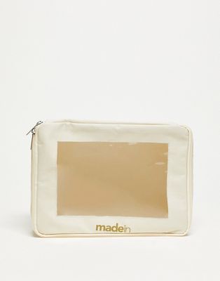 Madein. clear cosmetics case in white
