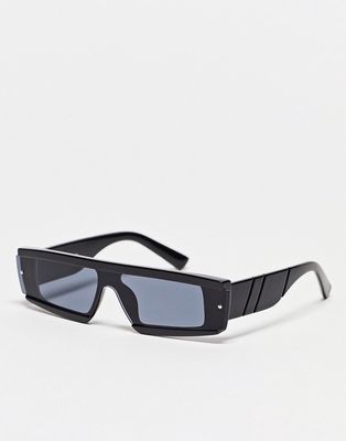 Madein. flat top visor sunglasses in black