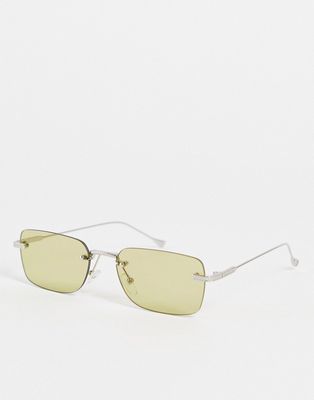 Madein frameless square sunglasses in sage-Green