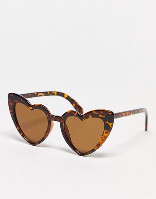 Madein. heart sunglasses in tortoiseshell-Brown
