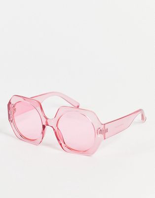 Madein. oversized round sunglasses in pink