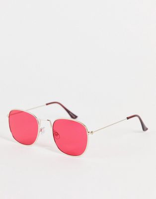 Madein round sunglasses in red