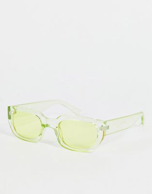 Madein. slim rounded square sunglasses in green