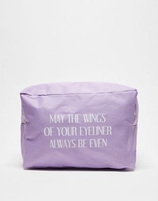 Madein. slogan square cosmetic bag in lilac-Pink
