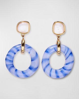 Madeira Mother-Of-Pearl and Glass Earrings