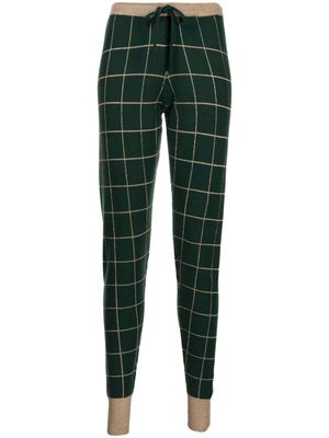 Madeleine Thompson Layla check-pattern track pants - Green