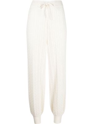 Madeleine Thompson Lily cable-knit cashmere trousers - White