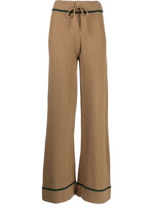 Madeleine Thompson Veronica ribbed-knit trousers - Brown