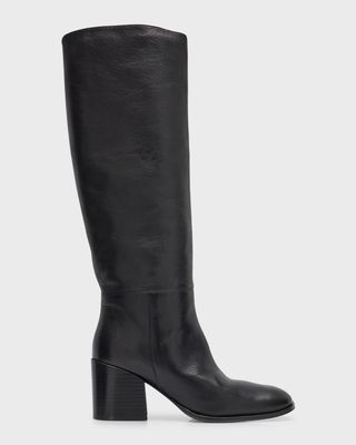 Madeline Leather Block-Heel Knee Boots