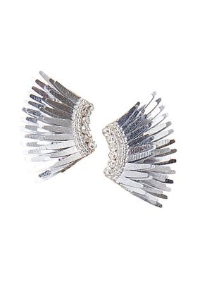 Madeline Rhodium-Plated & Mixed-Media Mini Wing Earrings