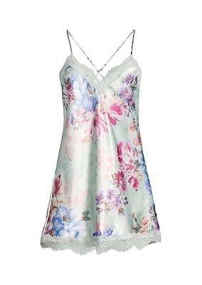Madelyn Floral Satin & Lace Chemise