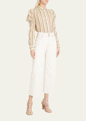 Madelyn Striped Cotton Button-Front Blouse
