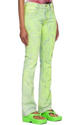 MadeMe SSENSE Exclusive Green Laser Butterfly Jeans
