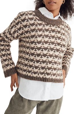 Madewell Aldridge Crop Pullover Sweater in Hthr Otter