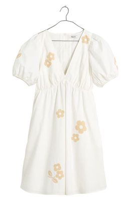 Madewell Annamarie Embroidered Minidress in Bright Ivory