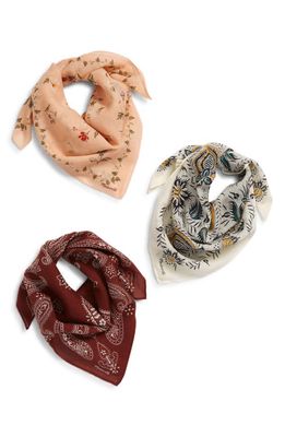 Madewell Assorted 3-Pack Organic Cotton Bandanas in Alabaster