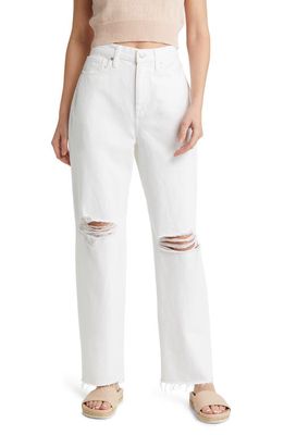 Madewell Baggy Ripped High Waist Straight Leg Jeans in Tile White