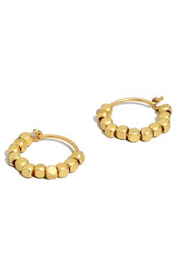Madewell Beaded Huggie Hoop Earrings in Vintage Gold