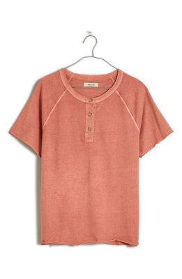 Madewell Bells Cotton Henley T-Shirt in Dried Rose