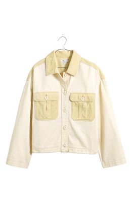 Madewell Boxy Chino Shirt Jacket in Antique Cream