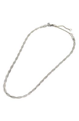 Madewell Braided Herringbone Chain Necklace in Light Silver Ox