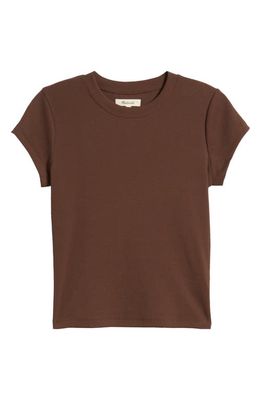Madewell Brightside Rib T-Shirt in Dark Coffee