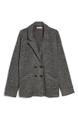 Madewell Brushed Knit Redford Blazer in Houndstooth Check in True Black
