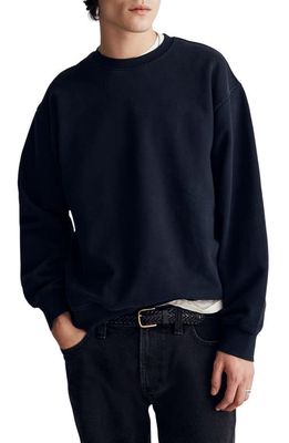 Madewell Brushed Terry Crewneck Sweatshirt in True Black